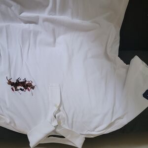 White Polo Shirt with Embroidered Design